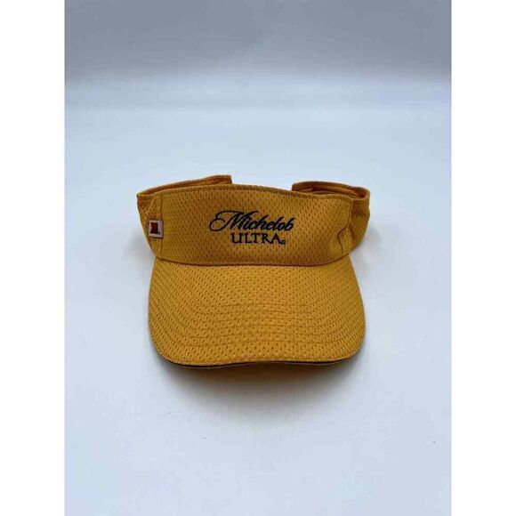 Y2K 2002 Michelob Ultra Strapback Yellow Golf Visor Adjustable - Picture 1 of 6
